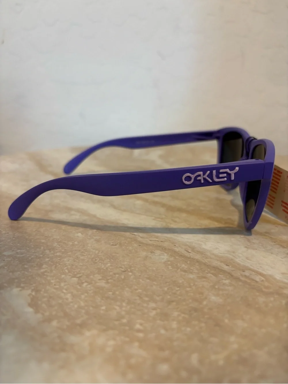 Oakley Frogskins Purple Frame Sunglasses with Red-Orange Mirrored Lenses